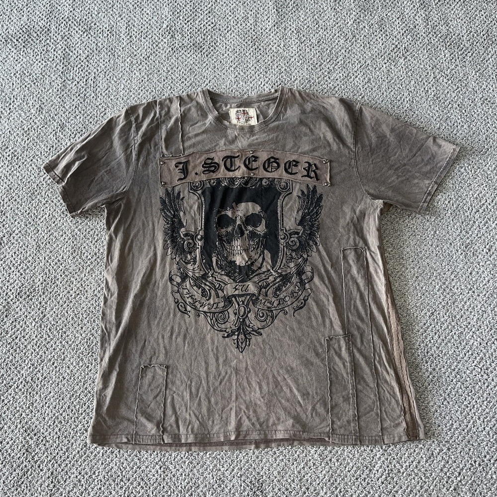 J. Steger Y2K skull t-shirt. XL 90's Goth Grunge